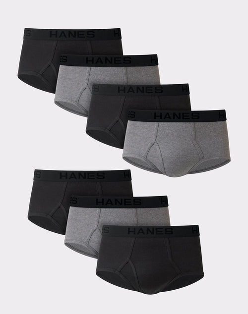 Brief 7 Pack Ultimate Men TAGLESS No Ride Up Comfort Flex Waist Black/Grey